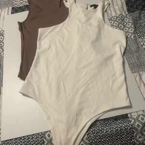 2 for $25, Banana Republic and A&F Cream and Tan Bodysuit Set